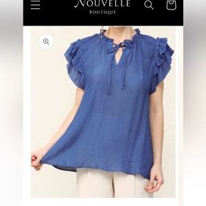 Gigio Ruffle Sleeve Blouse NWOT size large